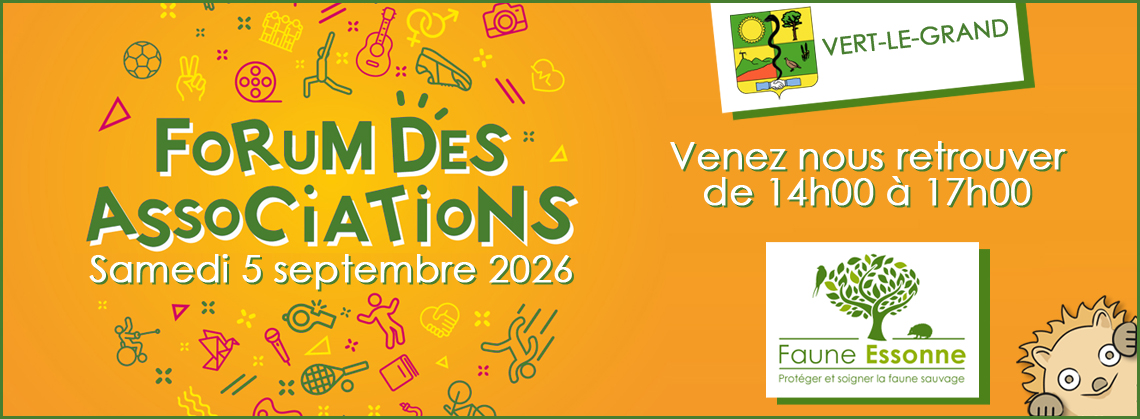 Faune Essonne vous donne rendez-vous au Forum des associations de Vert-le-Grand Faune Essonne vous donne rendez-vous au Forum des associations de Vert-le-Grand