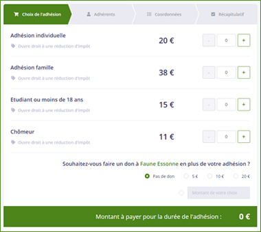 Formulaire adhésion